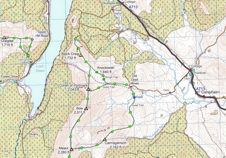 North Rhinns of Kells Map image